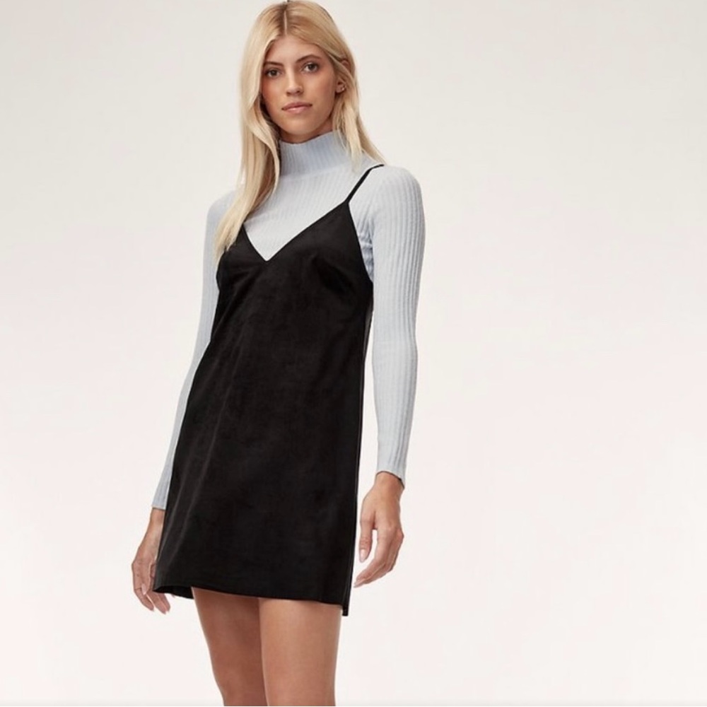 Wilfred Faux Suede Mini Dress Black